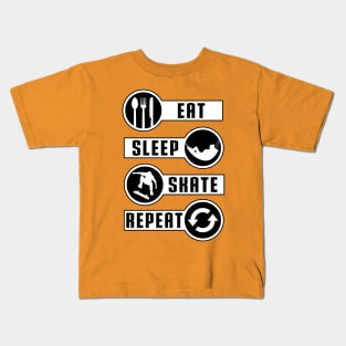 Eat Sleep Skate Repeat by Basement Mastermind Kids T-Shirt